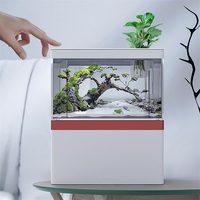 Mini aquarium pour poissons à la mode avec des coins arrondis Petit aquarium pour poissons