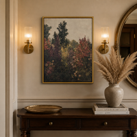 Peinture vintage de jardin de fleurs, motif de fleurs de genciane, impressionniste, sur toile encadrée, grande taille, moderne, décorative, pour la maison ou le bureau