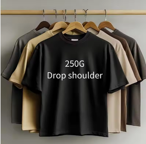 เสื้อยืดคอกลมแขนสั้นทรงสลิมฟิตผ้าฝ้าย 230 กรัม ระบายอากาศได้ดี ไหล่ตก สีพื้น สำหรับผู้ชาย - Product Image 1