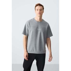 Conjunto Deportivo Básico para Hombre, Gris Melange, Negro, Algodón, Corte Holgado, Estilo Casual, Transpirable, Talla Adulto - Product Image 2