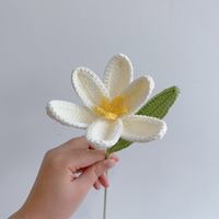 Kerajinan Bunga Mawar Rajut Katun Grosir |   Bunga Rajutan Buatan Tangan Buatan Artisan untuk Hari Valentine Wisuda-Romantis