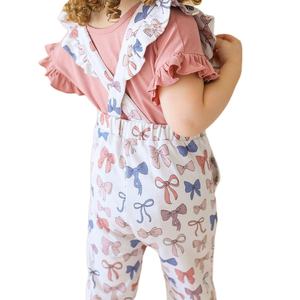 Hongbo OEM <span class=keywords><strong>elegante</strong></span> <span class=keywords><strong>pagliaccetto</strong></span> per bambini da bambina 3-6 Pocket in pizzo senza maniche vestiti da bambina con stampa Casual 18-24 mesi - Product Image 4