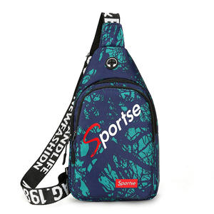 Sac de poitrine pour homme Sportse, sac bandoulière réglable, sac de voyage portable pour le cyclisme en plein air, motif bleu vert - Product Image 1