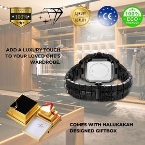 Reloj para Hombre con Diamantes Moissanite, Lujoso, Chapado en Oro Real de 18k/Oro Blanco Platino/Rodio Negro, Cuarzo, Esfera Cuadrada de 41MM - Product Image 6