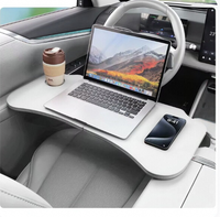 Table pliante en cuir pour Tesla Model 3/Y - Table de repas et bureau pour ordinateur portable côté passager