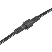 Offre Spéciale PVC M12 3Pin mâle femelle 300V IP65 adaptateur en cuivre étanche avec 3P broches pour lumières LED connexions électriques noir