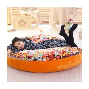 38/60cm Donut Food Pillow Toy Colorful Stuffed Ring Shaped Plush Head Pillow Seat Cushion for Chair Chocolate Pillow Toy