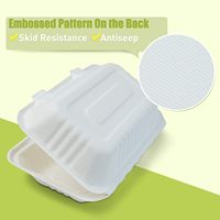 Conteneurs alimentaires jetables biodégradables en gros, boîtes à emporter en bagasse de canne à sucre, ensemble de vaisselle, emballage jetable en bagasse