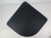 Tapis à litière pour chat en EVA double couche en forme d'éventail, nid d'abeille, anti-éclaboussures, tapis de récupération de litière pour chat