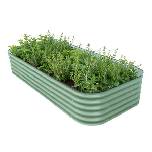 Lit de jardin de bureau carré galvanisé et écologique Hauteur de 17 pouces <span class=keywords><strong>Pot</strong></span> de fleurs <span class=keywords><strong>en</strong></span> acier Décoration de jardin pour la maison - Product Image 1