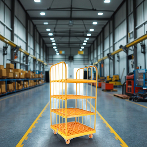Carrello Industriale Pieghevole a Quattro Ruote in Metallo e Plastica per Trasporto Merci OEM - Product Image 3
