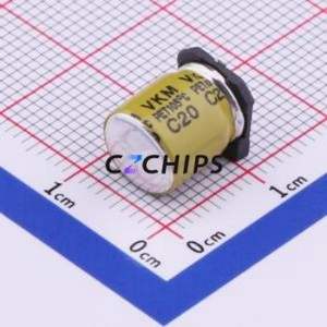 ตัวเก็บประจุอิเล็กโทรไลต์อะลูมิเนียมแบบ SMD รุ่น VKMD1002C100MV, ขนาด D8xL10 มม. 10uF 20% 160V 140mA-100kHz - Product Image 2