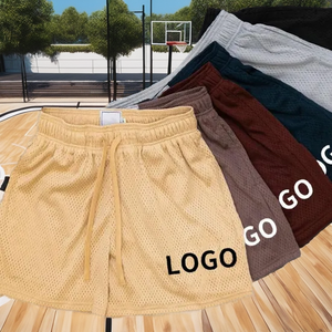 Double <b>Layer</b> Sublimation Plain 100% Polyester Mesh Elastic Waist Casual Breathable Gym Blank Basketball Custom Men's Shorts Dry - Product Image 5
