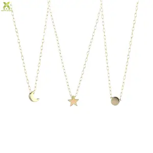Minimalist jewelry moon star sun charm necklace as a gift