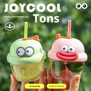 Mini verres Dundun avec paille pour boissons grasses au lait, café, dessin animé mignon en gros - Product Image 3