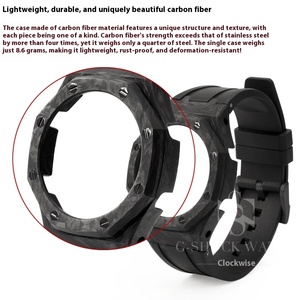 Kit de modification sportif CasiOak Premium en fibre de carbone pour montres GA-<span class=keywords><strong>2100</strong></span>/B2100/GM2100, avec bracelets en caoutchouc fluoré de 22 mm et breloques métalliques - Product Image 3