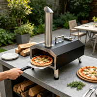 Four à pizza 2-en-1 en acier inoxydable de qualité supérieure avec design pliable, au charbon de bois/gaz, sans fumée, pour usage intérieur/extérieur