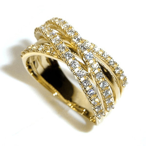 Anello a strati incrociati da donna, elegante gioiello di tendenza per le dita - Product Image 1