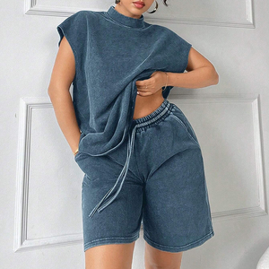 Set Due Pezzi Vintage Personalizzato con Lavaggio Minerale per Donna, Outfit Casual da Donna - Product Image 1