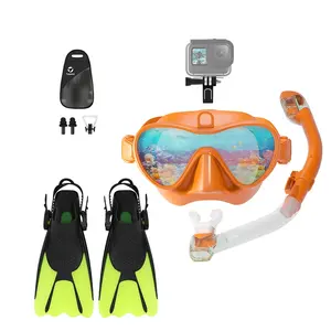 定制专业通气管面罩短训练游泳鳍低容量面罩通气管面罩套装散装