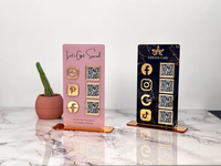 Acrylique Multi QR Code Signe Présentoir pour Instagram Facebook Lucite Google Social Media Sign Salon Sign Holder