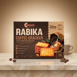 Cracker au café Rabika pas cher, biscuit croustillant avec des grains de café vietnamiens de qualité supérieure, emballage et étiquette OEM - Product Image 1