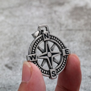 yunnique Stainless Steel Nautical <b>Compass</b> Pendant Men's Necklace Nordic Style Themed Charm Gift Jewelry - Product Image 4