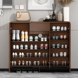 Mueble Zapatero para el Hogar, Color Madera Nogal, Estante de Almacenamiento para Entrada, Zapatero Versátil - Product Image 1