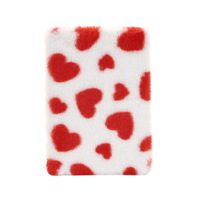 Vente flash - Carnet A5 en fourrure de lapin colorée à motif cœur pour la Saint-Valentin - Cadeau pour étudiants