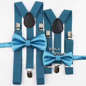 Conjunto de <span class=keywords><strong>Tirantes</strong></span> Sólidos de 2.5cm y Pajarita Brillante para Hombres y Niños, Rojo Marrón, Poliéster, <span class=keywords><strong>Tirantes</strong></span> en Y con Diseño de Mariposa, Accesorio para Camisa y Pantalones para Fiestas y Cenas - Product Image 5