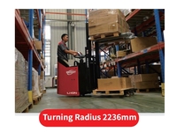Gerbeur portatif de 2 tonnes pour palettes Chariot élévateur à fourche à main Li-ion Empileur électrique complet à deux étages