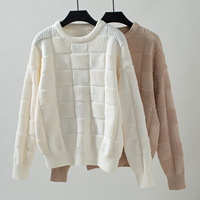 Vente en gros Usine de Vêtements en Chine Femmes Mode Blouse Long Pull pour Blanc 100% Polyester Pull Femmes