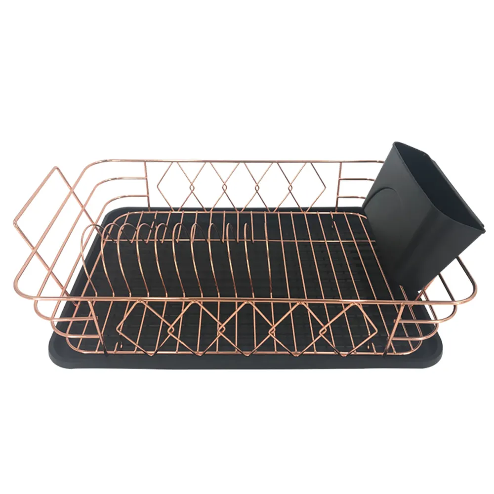 Prateleira de prato quadrada de cobre puro, utensílio de cozinha galvanizado