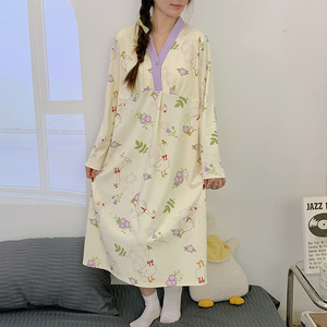Pigiami all'ingrosso con imbottiture sul petto, <span class=keywords><strong>gonne</strong></span> <span class=keywords><strong>premaman</strong></span> a maniche lunghe, abbigliamento alla moda e carino che può essere indossato anche fuori la casa - Product Image 3