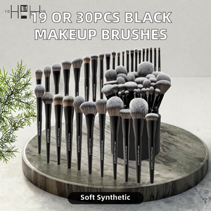 Juego de 32 Brochas de Maquillaje con Mango de Madera Negra, Pelo Sintético, Herramienta para Base de Maquillaje y Ojos - Product Image 2