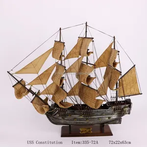 "USS Const itution" Holz piraten schiff Modell, 72cm Länge, Antik Silber USA berühmtes Piraten schiff