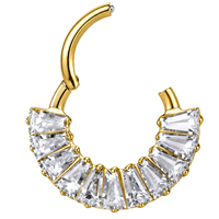 Anneau de nez en titane G23 de qualité implantaire ASTM F136 avec zircon, piercing corporel, clicker pour septum nasal, bijoux de mode pour le corps