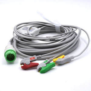 Hoge Kwaliteit Mindray Ronde <span class=keywords><strong>12</strong></span> Pin 3 Leads Direct-Connect <span class=keywords><strong>Ecg</strong></span> Patiëntkabel, Pm-Serie, Paspoort Beneview T5/T6/T8, Mec 1000 - Product Image 2