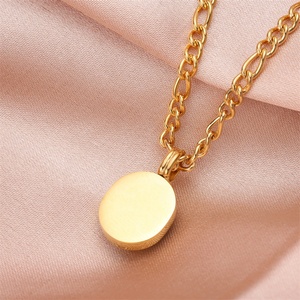Collier pendentif en acier inoxydable turquoise ovale 2023, plaqué or 18 carats PVD, pour femmes - Product Image 3