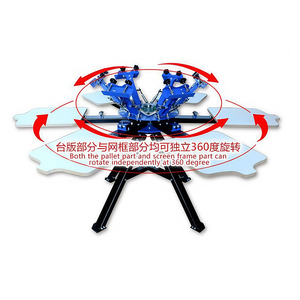 <strong>Manually</strong> Rotatable <strong>Screen</strong> Printing Machine 6 Color 6 Station for T-shirt <strong>Fabric</strong> - Product Image 2