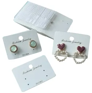 Moda personalizzata unica lamina d'oro bianco gioielli orecchino collana con borchie appeso imballaggio Display etichette di carta carte per orecchini con Logo