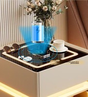 Table de chevet multifonctionnelle : charge sans fil, lumières intelligentes, serrure à empreintes digitales et lumières à capteur