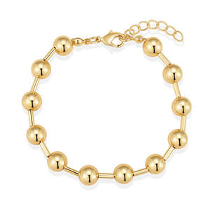 Pulsera <span class=keywords><strong>de</strong></span> Bolas Moderna para Mujer Xinyun Minimalista, Chapada en <span class=keywords><strong>Oro</strong></span> <span class=keywords><strong>de</strong></span> 18K y Plata <span class=keywords><strong>de</strong></span> Ley 925 (Resistente al Agua) - Product Image 1