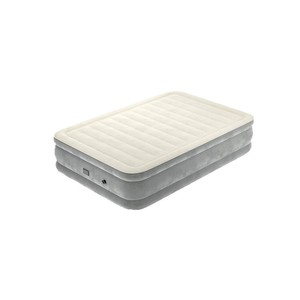 Height-Up Six-Sided Flocked Self-<b>Inflating</b> Air Mattress Double Size With Built-In Pump Foldable For Home Use - Product Image 1