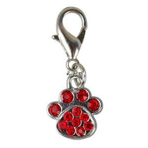Solid Pattern Shining Rhinestone Paw Shaped Stainless Steel <strong>Dog</strong> <strong>Collar</strong> Charm <strong>Tags</strong> - Product Image 4