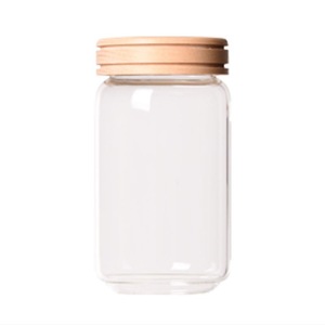 Couvercle en bois En Verre Bidon Hermétique de Stockage De Nourriture Bouteilles Conteneur Grains Thé Café Haricots Bonbons Pots Pot En Verre Rond - Product Image 4