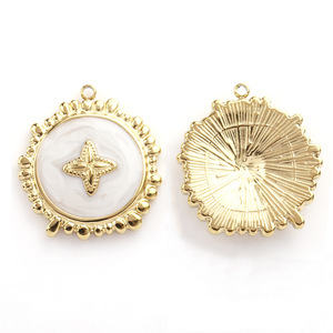 จี้รูปดาวเคลือบทอง 14k ทำจากสแตนเลส ประดับด้วยเคลือบสีขาวและสีดำ สำหรับทำเครื่องประดับ - Product Image 4