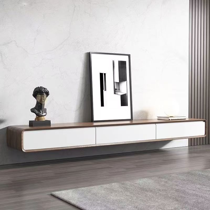 Minimalist Walnut Rectangle Extendable TV Stands
