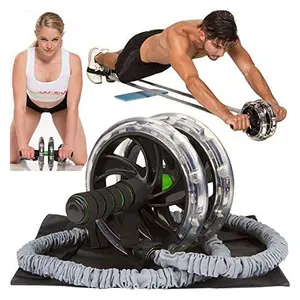 Multi-Fonction Gym ลูกกลิ้งออกกำลังกายในร่มพร้อมเชือกดึง,อุปกรณ์ออกกำลังกายหน้าท้องลดความอ้วน