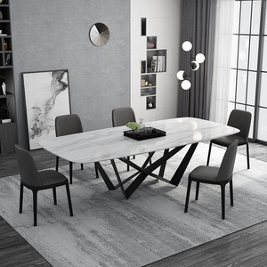Luxury Smart <b>Marble</b> <b>Top</b> Dining Table Set Modern Designs With Metal Legs 6 Chairs Table Italian <b>Marble</b> Dining Table Table - Product Image 1